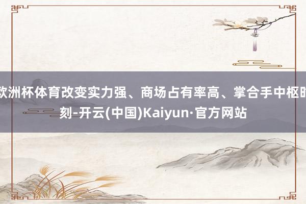 欧洲杯体育改变实力强、商场占有率高、掌合手中枢时刻-开云(中国)Kaiyun·官方网站