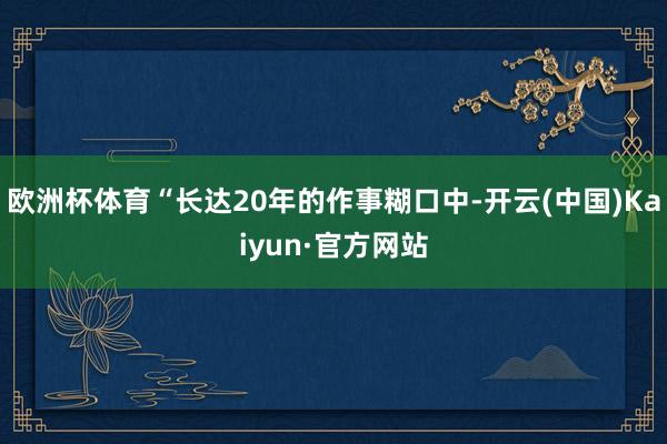 欧洲杯体育“长达20年的作事糊口中-开云(中国)Kaiyun·官方网站