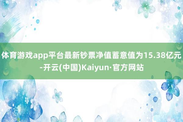 体育游戏app平台最新钞票净值蓄意值为15.38亿元-开云(中国)Kaiyun·官方网站