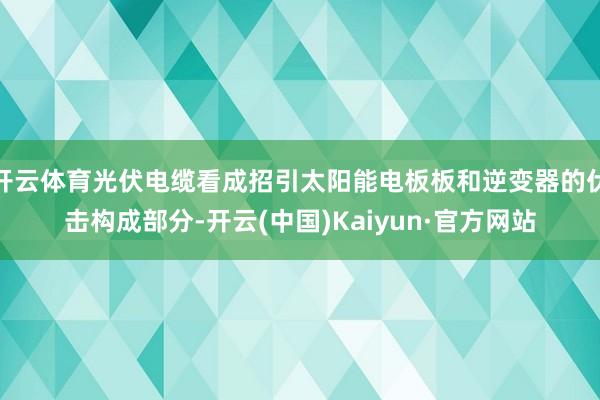 开云体育光伏电缆看成招引太阳能电板板和逆变器的伏击构成部分-开云(中国)Kaiyun·官方网站