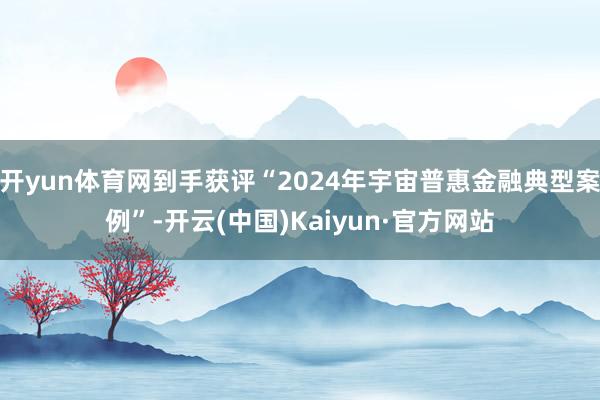 开yun体育网到手获评“2024年宇宙普惠金融典型案例”-开云(中国)Kaiyun·官方网站