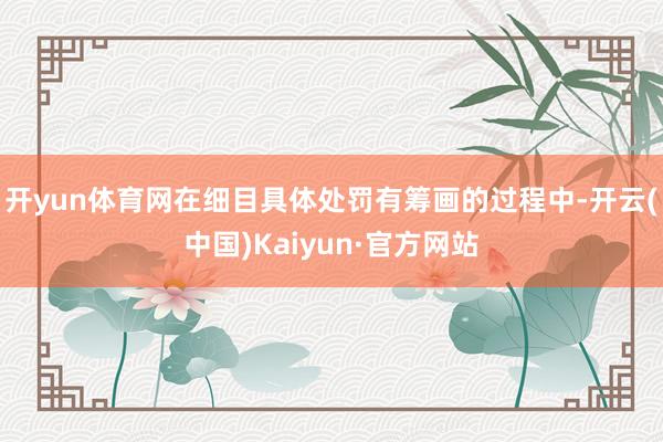 开yun体育网在细目具体处罚有筹画的过程中-开云(中国)Kaiyun·官方网站