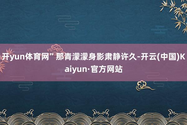 开yun体育网”那青濛濛身影肃静许久-开云(中国)Kaiyun·官方网站